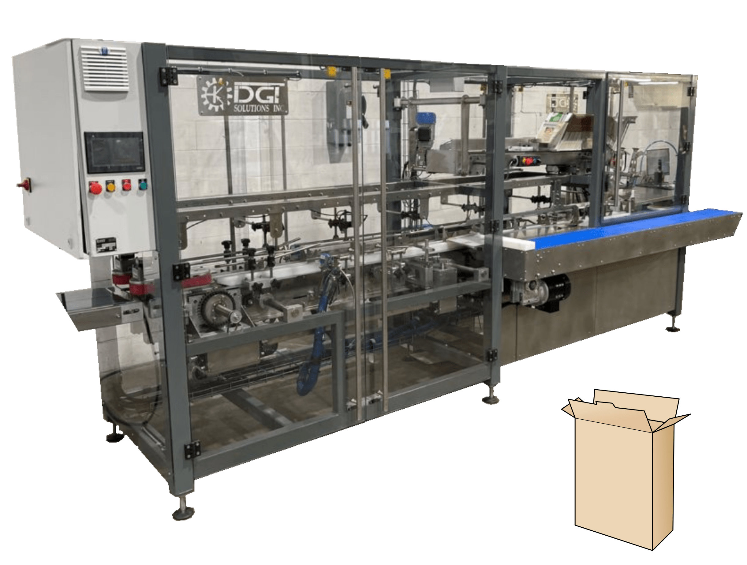 Semi-automatic cartoning machine for cereals with hot glue sealing
