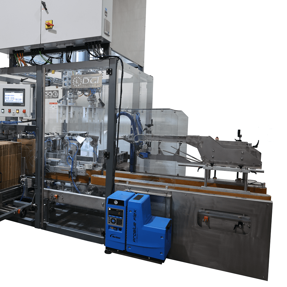 Automatic pick & place case packer for gallon type containers