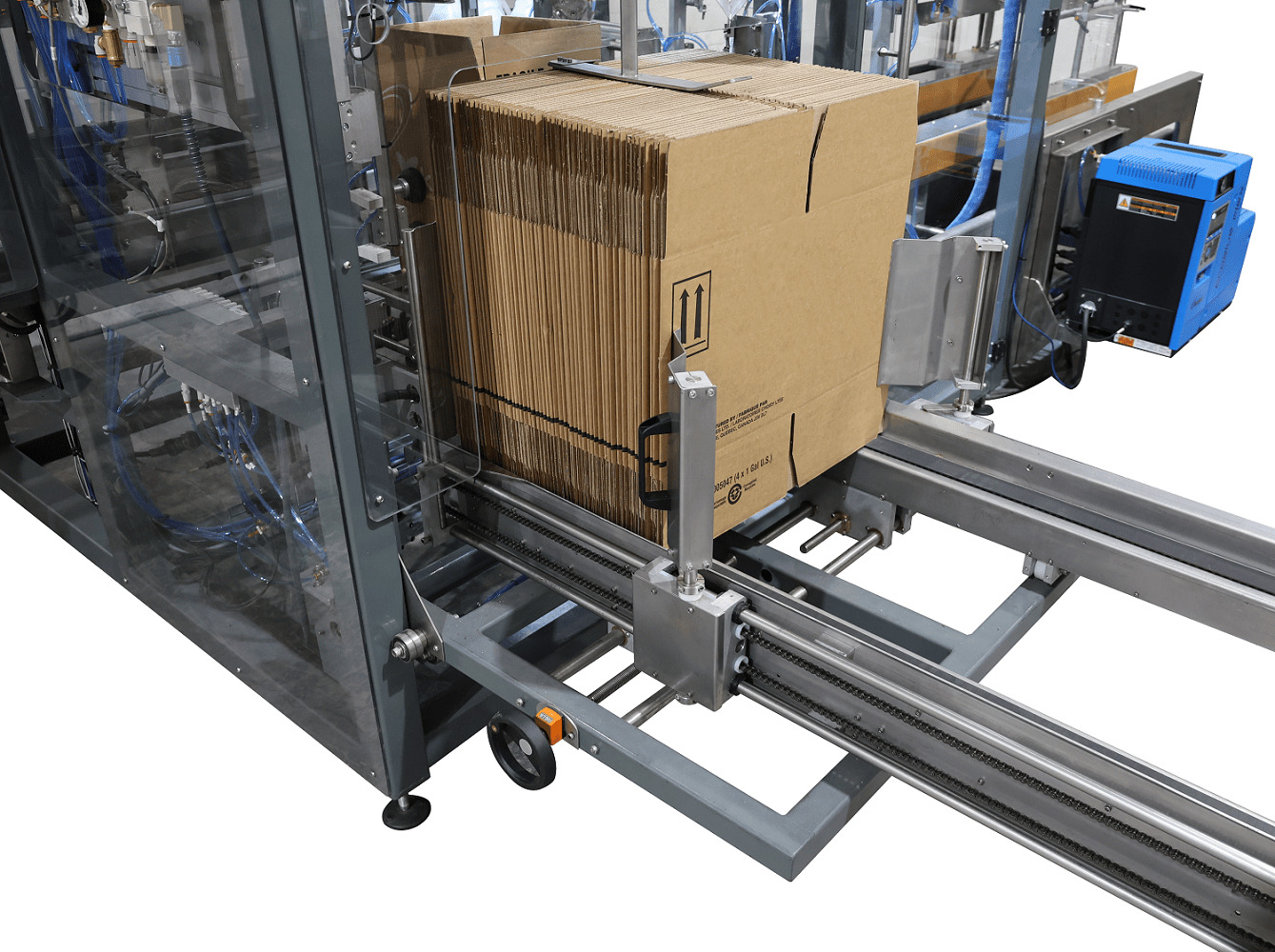 Automatic pick & place case packer for gallon type containers