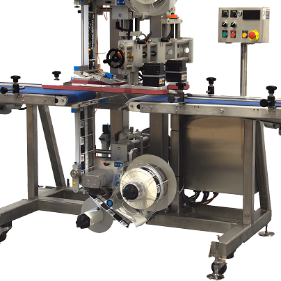 Top and bottom labeling machine