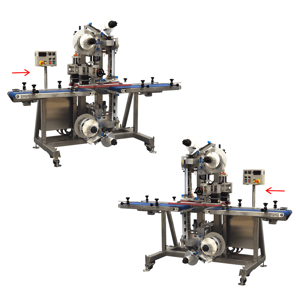 Top and bottom labeling machine